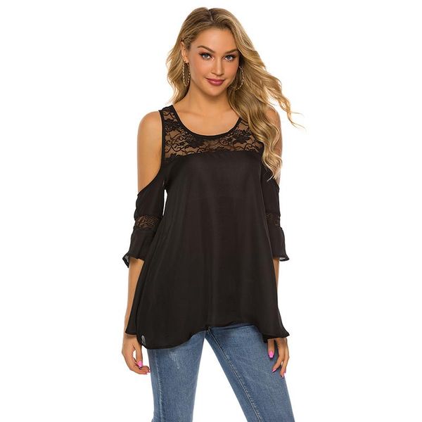 women's t-shirt summer 2021 women chiffon t shirt o neck short sleeve off shoulder loose casual female t-shirts femme lace stitching te, White
women's t-shirt summer 2021 women chiffon t shirt o neck short sleeve off shoulder loose casual female t-shirts femme lace stitching te, White