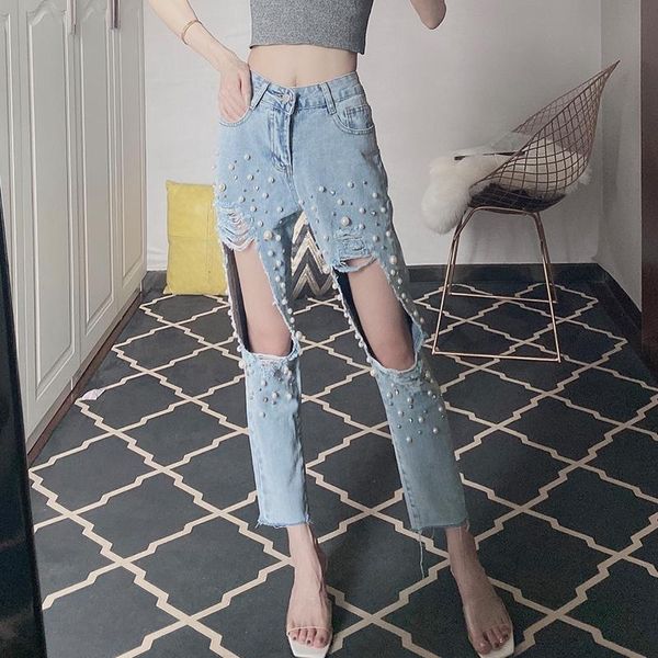 high waist beaded sequin jeans clothes women casual blue denim streetwear ripped hole trousers lady fashion straight pants women's
high waist beaded sequin jeans clothes women casual blue denim streetwear ripped hole trousers lady fashion straight pants women's