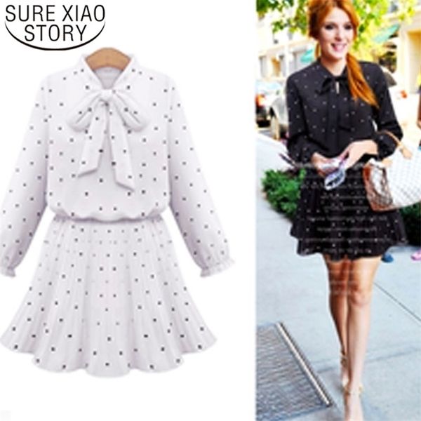 women dress bow above knee, mini dot full a-line office lady chiffon dresses empire ladies white 3418 50 210510, Black;gray
women dress bow above knee, mini dot full a-line office lady chiffon dresses empire ladies white 3418 50 210510, Black;gray