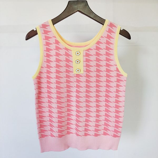 59% off factory outlet store summer thousand bird lattice jacquard flower button knitted vest for women, White
59% off factory outlet store summer thousand bird lattice jacquard flower button knitted vest for women, White