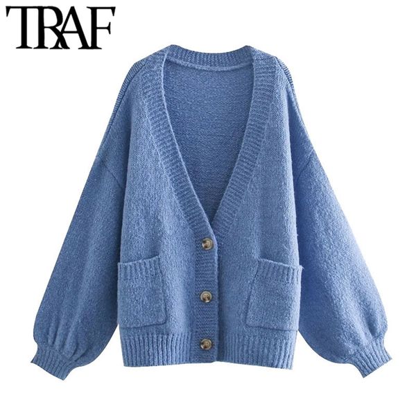 women fashion with pockets oversized knitted cardigan sweater vintage long sleeve female outerwear chic 210507, White
women fashion with pockets oversized knitted cardigan sweater vintage long sleeve female outerwear chic 210507, White