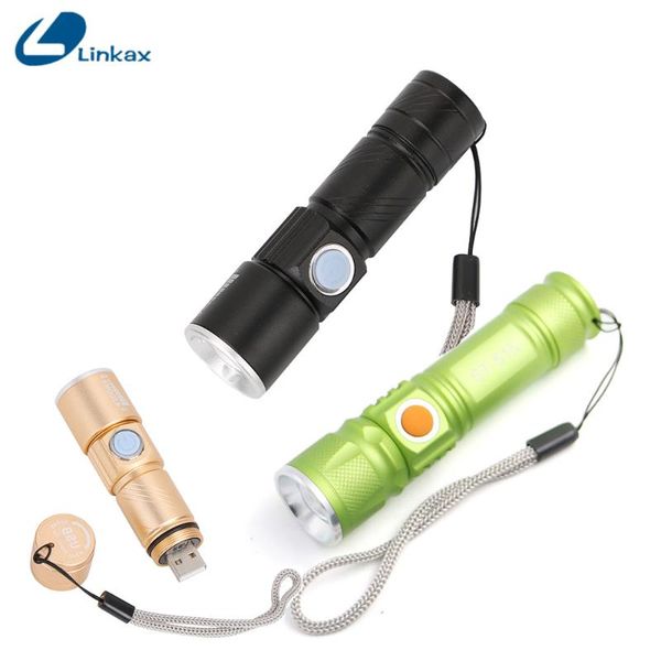 mini zoom rechargeable 3 mode tactical flash light torch powerful usb led ac lanterna for outdoor travel lighting flashlights tor torches