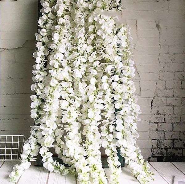 diy wedding artificial wisteria flower hanging rattan bride flowers garland for home garden l decoration
diy wedding artificial wisteria flower hanging rattan bride flowers garland for home garden l decoration
