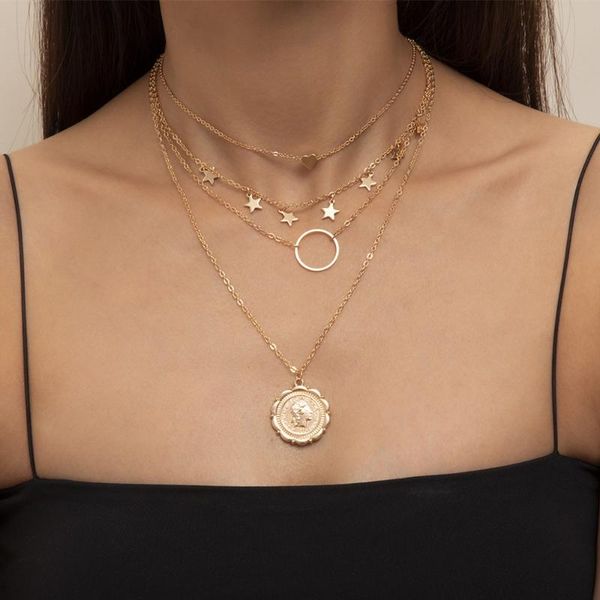 chains cosysail retro star heart circle pendant necklace for female 2021 trendy multi layer portrait party jewelry accessories, Silver
chains cosysail retro star heart circle pendant necklace for female 2021 trendy multi layer portrait party jewelry accessories, Silver