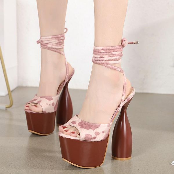 sandals lace-up ladies shoes women summer platform woman suede high heels 17cm upside-down goblet stripper, Black
sandals lace-up ladies shoes women summer platform woman suede high heels 17cm upside-down goblet stripper, Black