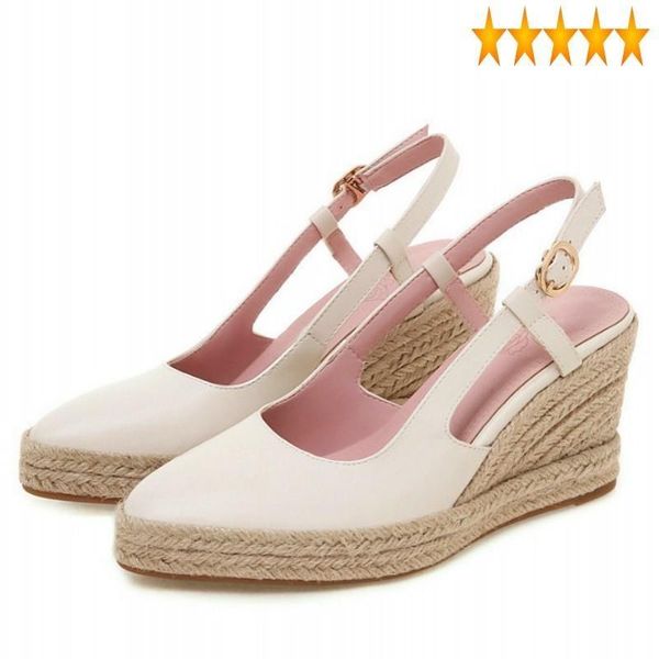 leisure 2021 toe summer pointed lady platform high heels straw handmade slingbacks women shoes wedges sandals plus size, Black
leisure 2021 toe summer pointed lady platform high heels straw handmade slingbacks women shoes wedges sandals plus size, Black