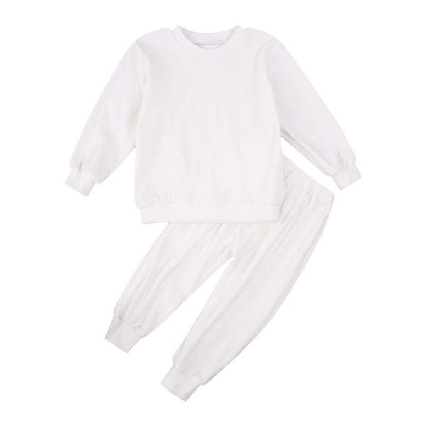 toddler kids boys girls clothes sets, solid color round neck sweatshirt and long pant clothing sets, White
toddler kids boys girls clothes sets, solid color round neck sweatshirt and long pant clothing sets, White