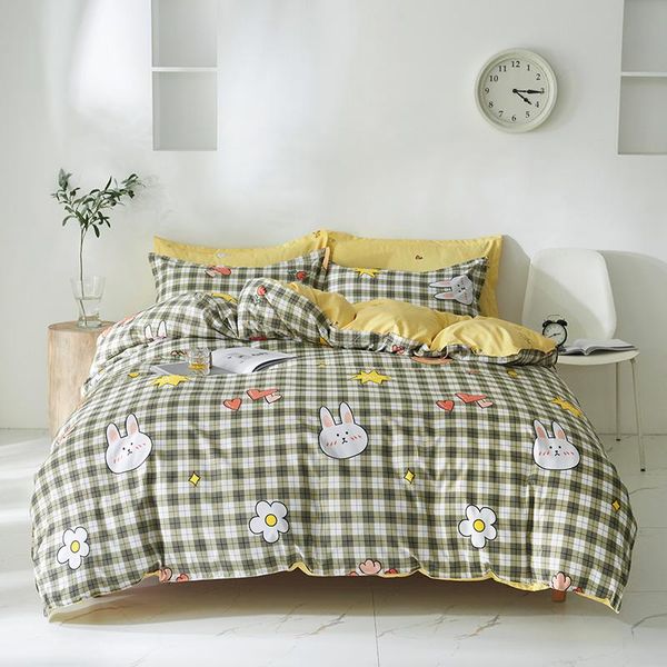 bedding sets cartoon plaid duvet cover pillowcases 3/4pcs bedclothes twin full single king size yellow bed sheet
bedding sets cartoon plaid duvet cover pillowcases 3/4pcs bedclothes twin full single king size yellow bed sheet