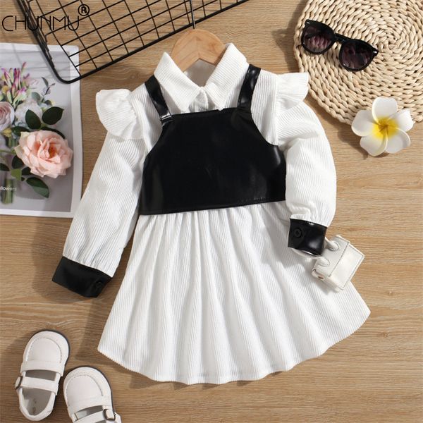 girls fashion long sleeve princess dresses spring and autumn corduroy lapel dress with leader vest outfit children clothes 220308, Red;yellow
girls fashion long sleeve princess dresses spring and autumn corduroy lapel dress with leader vest outfit children clothes 220308, Red;yellow