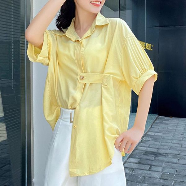 women's blouses & shirts summer yellow oversized women blouse turn down collar casual krean japan style streetwear ladies short sleeve, White
women's blouses & shirts summer yellow oversized women blouse turn down collar casual krean japan style streetwear ladies short sleeve, White