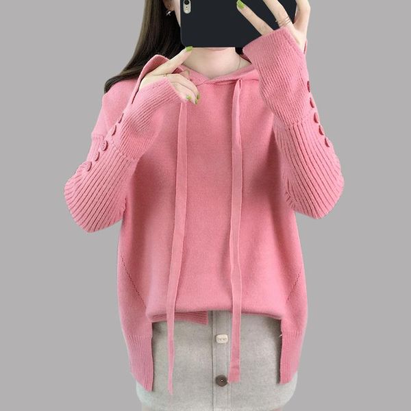 spring and autumn women knitted pullovers hooded sweater casual long sleeve women's clothing sweaters, White;black
spring and autumn women knitted pullovers hooded sweater casual long sleeve women's clothing sweaters, White;black