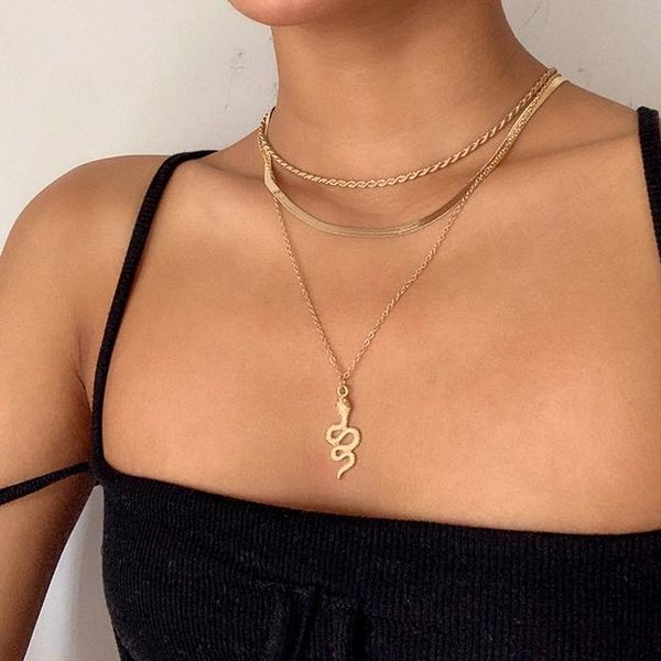 pendant necklaces korean simple snake necklace for women 2021 gold color multi layer choker party jewelry gifts, Silver
pendant necklaces korean simple snake necklace for women 2021 gold color multi layer choker party jewelry gifts, Silver