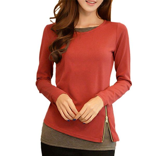 fashion fake two pieces lady blouses women o-neck zipper shirt casual female pullover long sleeve autumn blouse, White
fashion fake two pieces lady blouses women o-neck zipper shirt casual female pullover long sleeve autumn blouse, White