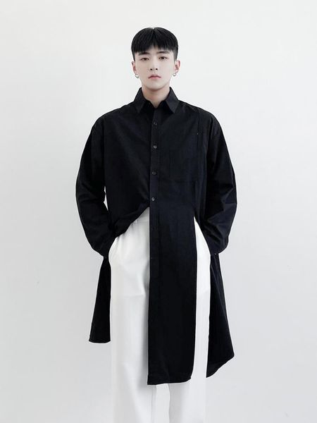 men's casual shirts long-sleeve shirt spring and autumn personality slit design fashion trend loose large size, White;black
men's casual shirts long-sleeve shirt spring and autumn personality slit design fashion trend loose large size, White;black
