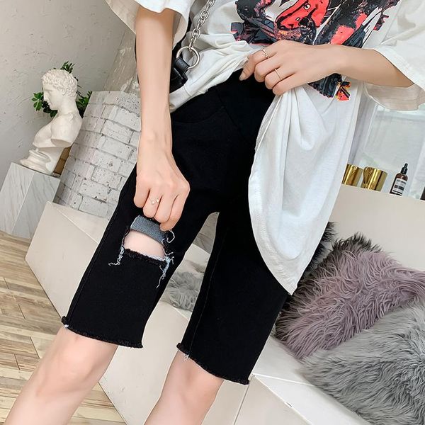maternity bottoms stylish ripped jeans with high waist short straight leg for large size pregnant women wear clothes 2061, White
maternity bottoms stylish ripped jeans with high waist short straight leg for large size pregnant women wear clothes 2061, White
