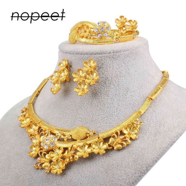 jewelry set nopeet dubai 24k gold jewelry indian bridal necklace ring earring bracelet four piece, Slivery;golden
jewelry set nopeet dubai 24k gold jewelry indian bridal necklace ring earring bracelet four piece, Slivery;golden