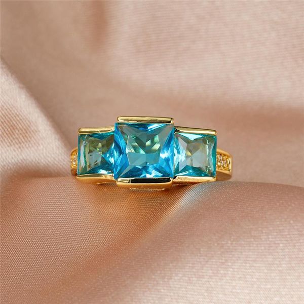 wedding rings vintage female aqua blue crystal stone jewelry charm gold color for women cute bride square zircon engagement ring, Slivery;golden
wedding rings vintage female aqua blue crystal stone jewelry charm gold color for women cute bride square zircon engagement ring, Slivery;golden