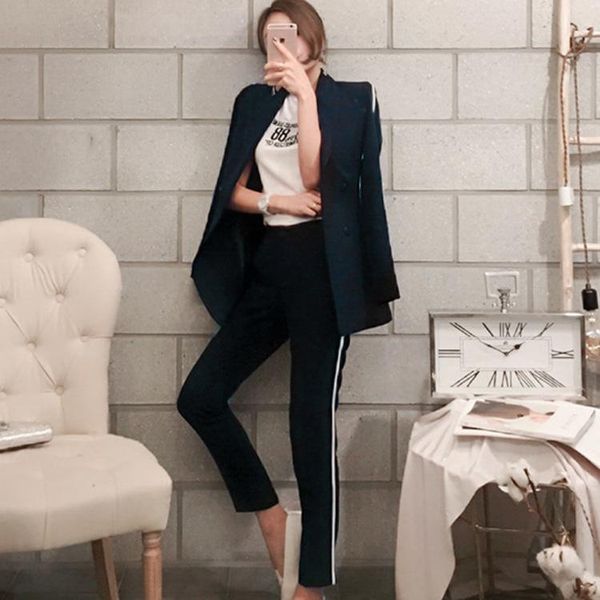 women's two piece pants set suit jacket trousers two-piece 2021 temperament slim simple double-breasted elegant fashion autumn and wint, White
women's two piece pants set suit jacket trousers two-piece 2021 temperament slim simple double-breasted elegant fashion autumn and wint, White