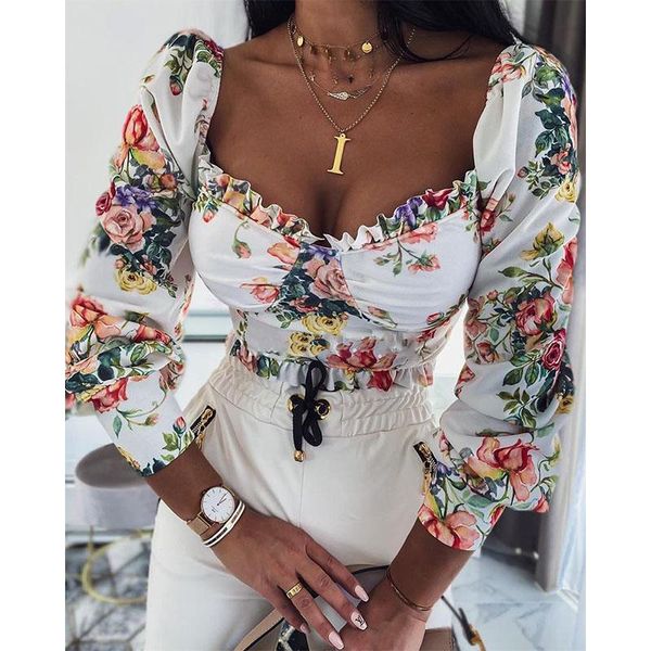 women's blouses & shirts streetwear women floral printed boho blouse spring summer chic long sleeve short shirt vintage low cut blusa t, White
women's blouses & shirts streetwear women floral printed boho blouse spring summer chic long sleeve short shirt vintage low cut blusa t, White