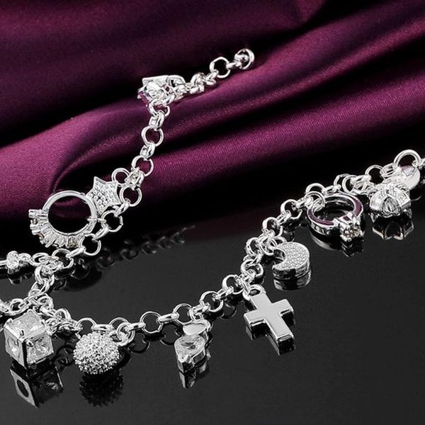 charm bracelets 925 sterling silver fashion 13pcs pendant chain bracelet for women teen girls lady gift fine jewelry, Golden;silver
charm bracelets 925 sterling silver fashion 13pcs pendant chain bracelet for women teen girls lady gift fine jewelry, Golden;silver