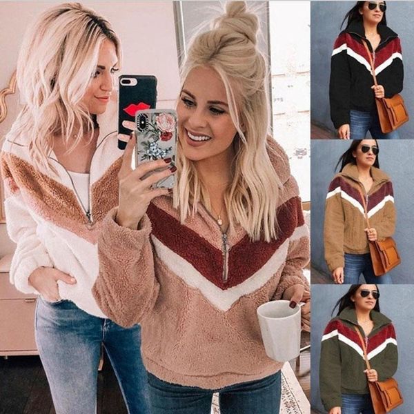 women's hoodies & sweatshirts 2021 autumn winter fashion jacket stitching zipper blouse pullover plush sweatshirt coat casual zf11199, Black
women's hoodies & sweatshirts 2021 autumn winter fashion jacket stitching zipper blouse pullover plush sweatshirt coat casual zf11199, Black