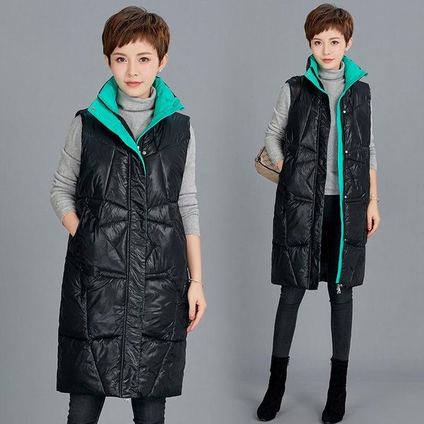 women's vests waistcoat womens mid-length thick down cotton plus size vest autumn and winter sleeveless jacket female loose outerwear, Black;white
women's vests waistcoat womens mid-length thick down cotton plus size vest autumn and winter sleeveless jacket female loose outerwear, Black;white