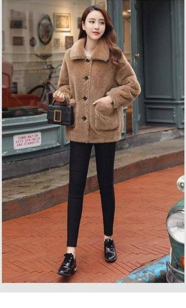 women's jackets khaki white yellow red color single breasted pocket female jacket faux lambswool furry women coat warm winter fashion, Black;brown
women's jackets khaki white yellow red color single breasted pocket female jacket faux lambswool furry women coat warm winter fashion, Black;brown
