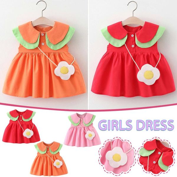 summer baby girl dress cute 2021 toddler child solid color + small satchel vestidos de verano girl's dresses, Red;yellow
summer baby girl dress cute 2021 toddler child solid color + small satchel vestidos de verano girl's dresses, Red;yellow