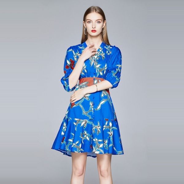 designer fashion summer mini short dress women v-neck button casual blue green elegant print ruffles dresses 210525, Black;gray
designer fashion summer mini short dress women v-neck button casual blue green elegant print ruffles dresses 210525, Black;gray