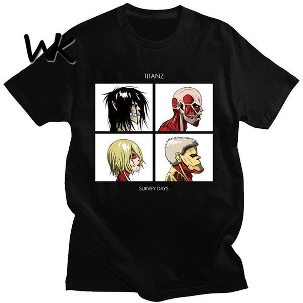 men's t-shirts wk attack on titan japanese streetwear short sleeve t shirt men women cotton anime, White;black
men's t-shirts wk attack on titan japanese streetwear short sleeve t shirt men women cotton anime, White;black