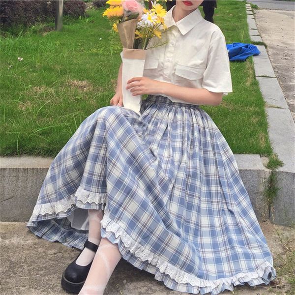skirts preppy style sweet plaid lace shreds line girly blue sky skirt lovely loose, Black
skirts preppy style sweet plaid lace shreds line girly blue sky skirt lovely loose, Black