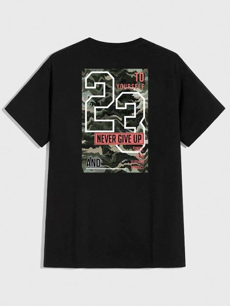 romwe guys slogan graphic tee k1mm#, White;black 
romwe guys slogan graphic tee k1mm#, White;black