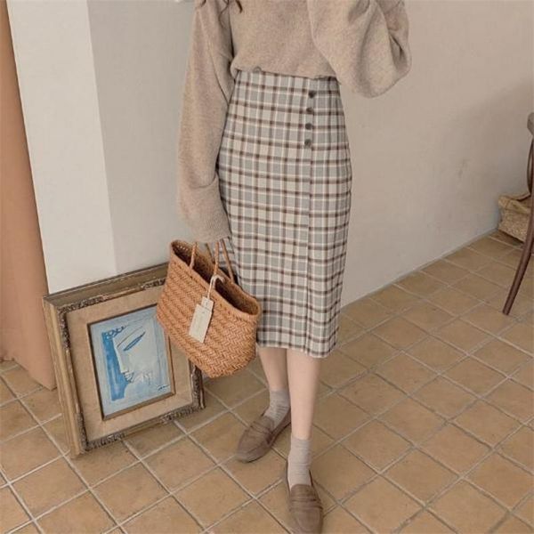 autumn winter korean retro simple lattice high waist slim stretch casual all-match women a-line mid skirt 210527, Black
autumn winter korean retro simple lattice high waist slim stretch casual all-match women a-line mid skirt 210527, Black