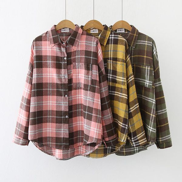 women's blouses & shirts spring and autumn 2021 korean loose casual plaid shirt for women clothing office workwear blusas female button, White
women's blouses & shirts spring and autumn 2021 korean loose casual plaid shirt for women clothing office workwear blusas female button, White