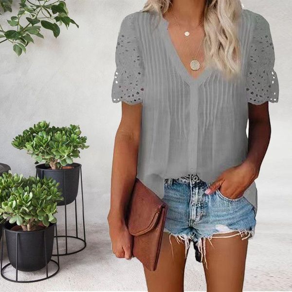 women's t-shirt summer women t-shirts solid color hollow out v-neck ladies loose chiffon short sleeve female clothing 2021 mujer t shir, White
women's t-shirt summer women t-shirts solid color hollow out v-neck ladies loose chiffon short sleeve female clothing 2021 mujer t shir, White