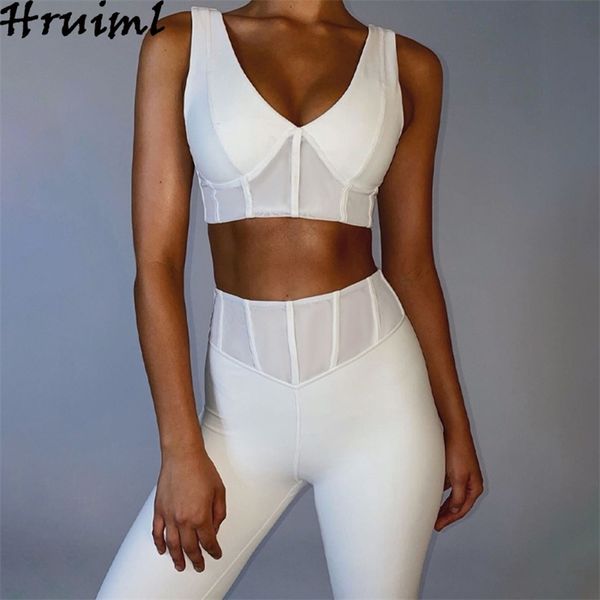 fitness suit skinny deep vneck camisole and trousers elastic waist sleeveless pullover 2 pieces casual trainingspak vrouwen 210513, White 
fitness suit skinny deep vneck camisole and trousers elastic waist sleeveless pullover 2 pieces casual trainingspak vrouwen 210513, White