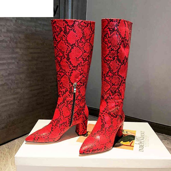 boots knight long boots pointed toe snake pattern knee high women chunky heel genuine leather shoes runway botas nxig, Black
boots knight long boots pointed toe snake pattern knee high women chunky heel genuine leather shoes runway botas nxig, Black