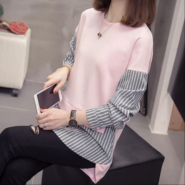 women shirts nkandby plus size striped patchwork for spring casual loose long sleeve oversized korean ladies tee, White
women shirts nkandby plus size striped patchwork for spring casual loose long sleeve oversized korean ladies tee, White