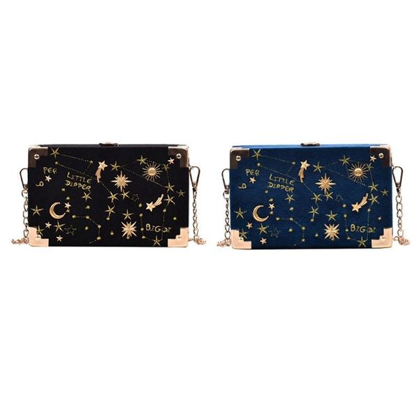 evening bags 2 pcs box shape handbag wallet lady chain party clutch bag shoulder messenger bag, black & dark blue
evening bags 2 pcs box shape handbag wallet lady chain party clutch bag shoulder messenger bag, black & dark blue