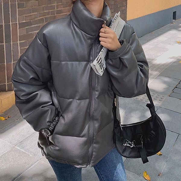 women's down & parkas zoki winter pu leather women solid thicken coats warm casual jackets black female student outwear korean autumn 2
women's down & parkas zoki winter pu leather women solid thicken coats warm casual jackets black female student outwear korean autumn 2