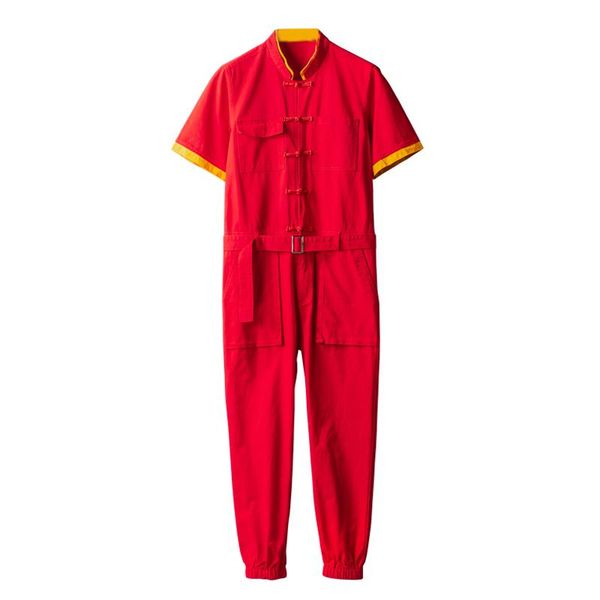 men's pants summer japanese one-piece work and korean suit men women chinese style short-sleeved, Black
men's pants summer japanese one-piece work and korean suit men women chinese style short-sleeved, Black