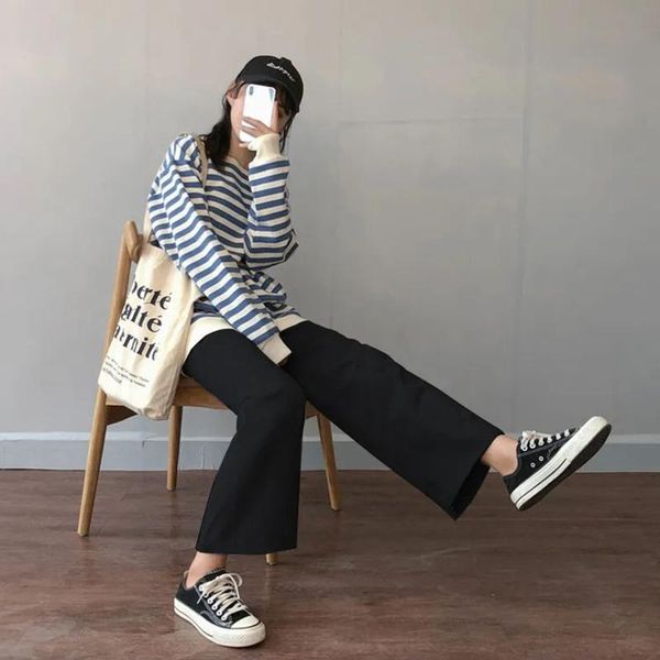 women's pants & capris wide casual leg black women 2021 solid stretch simple comfortable elegant straight-leg fashion loose cropped jea, Black;white
women's pants & capris wide casual leg black women 2021 solid stretch simple comfortable elegant straight-leg fashion loose cropped jea, Black;white