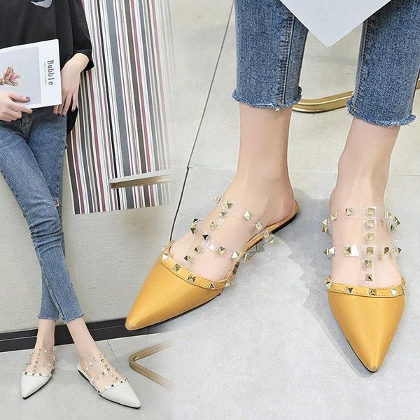 flat heel rivet slippers for women 2021 female fashion pointed-toe slip-on outdoor party holiday office girl pu leather shoes, Black
flat heel rivet slippers for women 2021 female fashion pointed-toe slip-on outdoor party holiday office girl pu leather shoes, Black