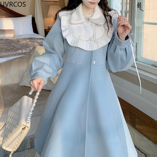 women's wool & blends winter sweet warm coat women chic ruffles patchwork long lolita jacket female autumn korean fashion elegant thick, Black
women's wool & blends winter sweet warm coat women chic ruffles patchwork long lolita jacket female autumn korean fashion elegant thick, Black