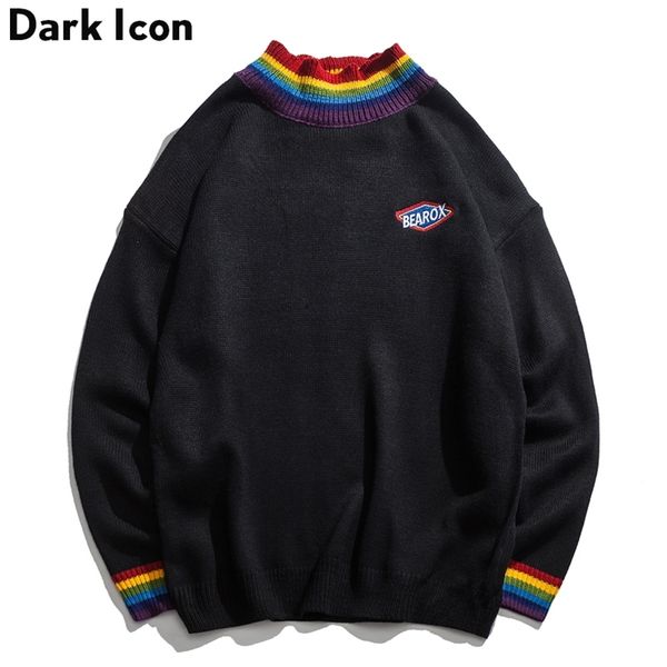 dark icon rainbow collar pullover men's sweater winter loose style sweater for men high street sweaters black white 210813, White;black
dark icon rainbow collar pullover men's sweater winter loose style sweater for men high street sweaters black white 210813, White;black