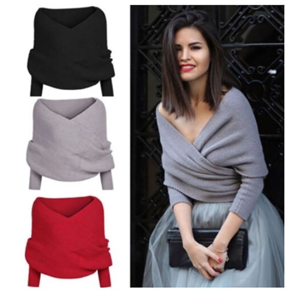 women sweater v-neck off-the-shoulder long batwing sleeve knit pullover outwear fashion ladies solid warm clothing 210522, White
women sweater v-neck off-the-shoulder long batwing sleeve knit pullover outwear fashion ladies solid warm clothing 210522, White