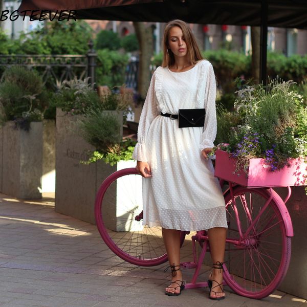 2021bgteever ruffles polka dot women chiffon dress elastic waist flare sleeve female long vestidos a-line white dress 2021, Black;gray
2021bgteever ruffles polka dot women chiffon dress elastic waist flare sleeve female long vestidos a-line white dress 2021, Black;gray