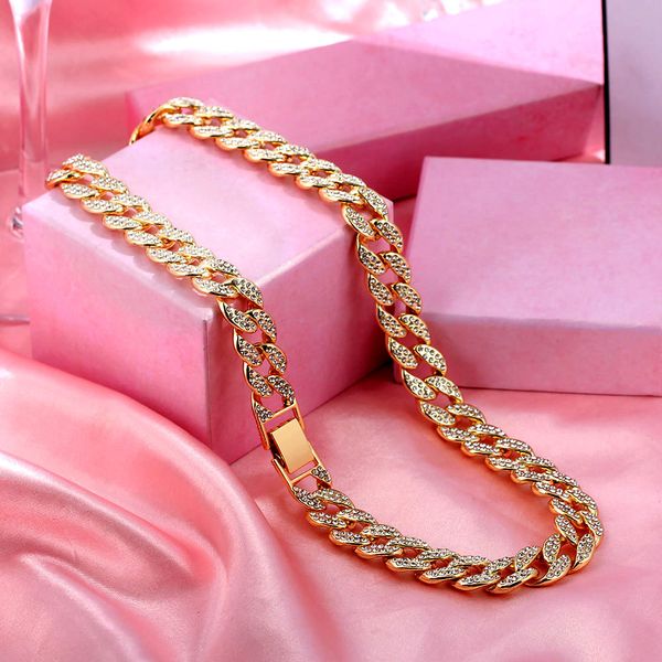 new fashion punk hip hop cuban link chain choker necklace iced out rapper crystal necklace bling rhinestone jewelry gift, Black
new fashion punk hip hop cuban link chain choker necklace iced out rapper crystal necklace bling rhinestone jewelry gift, Black