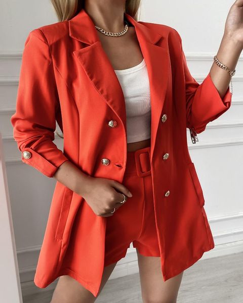 women's tracksuits ladies suits, spring and year fashion, slim solid color double-breasted long-sleeved blazer shorts suit 2021, Gray
women's tracksuits ladies suits, spring and year fashion, slim solid color double-breasted long-sleeved blazer shorts suit 2021, Gray