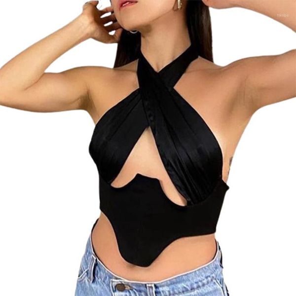 women's tanks & camis women cross halter crop tank , solid color cut out sleeveless open back patchwork rave club clothes1, White
women's tanks & camis women cross halter crop tank , solid color cut out sleeveless open back patchwork rave club clothes1, White